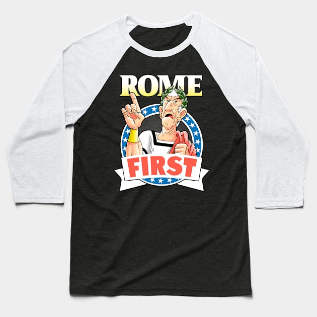 Rome first Baseball T-Shirt by Cromanart